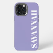 ラベンダー 名前入り シンプル iPhoneケース (裏面)