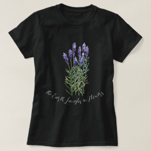 ラベンダー、地球は花で笑う Tシャツ