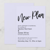 ラベンダー 延期 結婚式 新計画 更新 カード (正面/裏面)