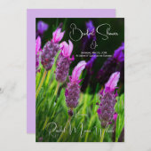 ラベンダー、愛と献身結婚のブライダルシャワー、 招待状 (正面/裏面)