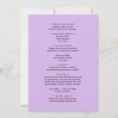 ラベンダー、愛と献身結婚の 招待状 (裏面)