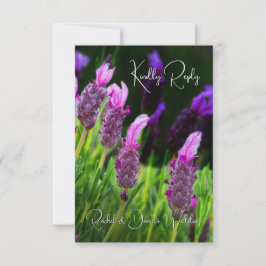 ラベンダー、愛と献身結婚、RSVP サンキューカード