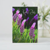 ラベンダー、愛と献身結婚、RSVP サンキューカード (スタンド正面)