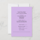 ラベンダー、愛と献身結婚、RSVP サンキューカード (裏面)