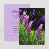 ラベンダー、愛と献身結婚、RSVP サンキューカード (正面/裏面)