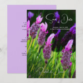 ラベンダー、愛と献身、ウェディングは日付を保存、 招待状 (正面/裏面)