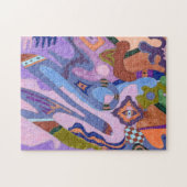 「ラベンダー」抽象芸術アート ジグソーパズル (横)