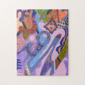「ラベンダー」抽象芸術アート ジグソーパズル (縦)