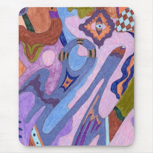 「ラベンダー」抽象芸術アート マウスパッド (正面)
