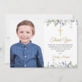 ラベンダー 水彩画 ファースト ホーリー コミュニオン サンキューカード (正面)