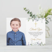 ラベンダー 水彩画 ファースト ホーリー コミュニオン サンキューカード (スタンド正面)