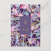 ラベンダー 水彩 ワイルドフラワー グリーン 植物 エンクロージャーカード (裏面)