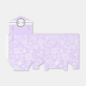 ラベンダー、白い花柄のカスタムウェディング フェイバーボックス (折り畳みなし)