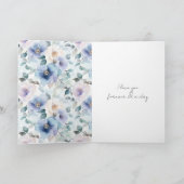 ラベンダー 白い花 ウェディング カード (内部)
