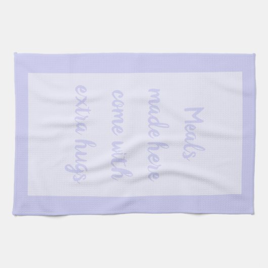 ラベンダー – 白 キッチンタオル (横)