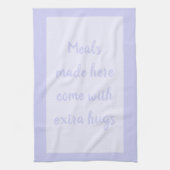 ラベンダー – 白 キッチンタオル (縦)