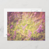 ラベンダー、素敵な一日はがきを持っている ポストカード (正面/裏面)