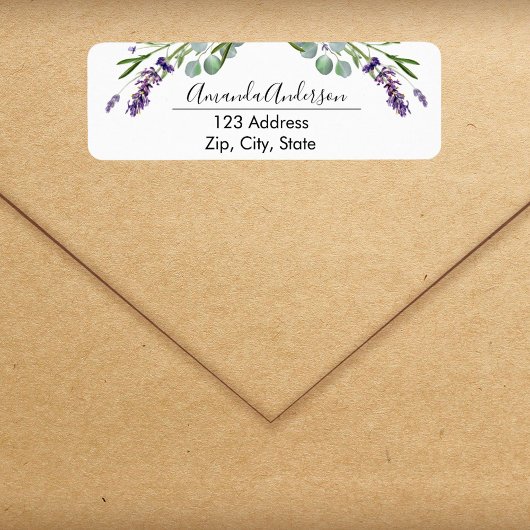 ラベンダー 紫の植物　送り先住所 ラベル