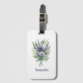 ラベンダー 紫の花 ユーカリ オーダーメイド ラゲッジタグ (正面縦)