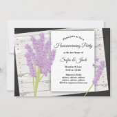 ラベンダー、紫、引っ越し祝いパーティー招待 招待状 (正面)