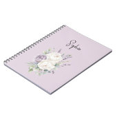 ラベンダー 紫 白の花 ノートブック (左側)