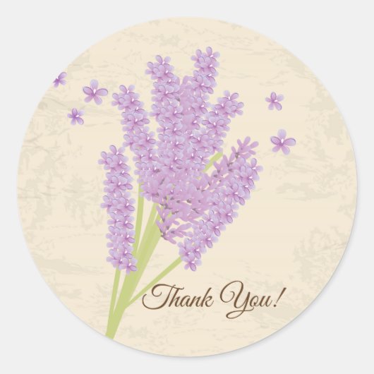 ラベンダー，紫，花，フローラシール ラウンドシール (正面)