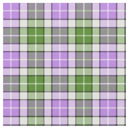 ラベンダー、緑、および白い格子縞 ファブリック (クローズアップ)