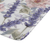 ラベンダー・芍薬の水彩花柄ガーデン カッティングボード (角)
