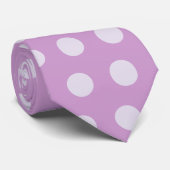 ラベンダー+薄紫ドット ネクタイ (ロール)