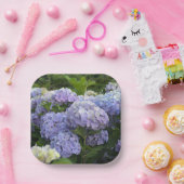 ラベンダー&薄紫ホルテンシアアジサイ花 ペーパープレート (パーティー)