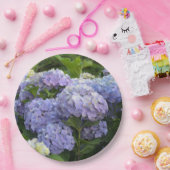 ラベンダー&薄紫ホルテンシアアジサイ花 ペーパープレート (パーティー)