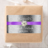 ラベンダー/薄紫結婚のワイン/水ボトルラベル ラベル (インサイチュ)