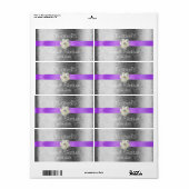 ラベンダー/薄紫結婚のワイン/水ボトルラベル ラベル (フルシート)