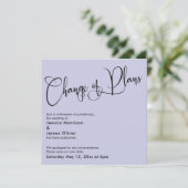 ラベンダー 計画変更 延期 結婚式カード 招待状 (スタンド正面)