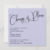 ラベンダー 計画変更 延期 結婚式カード 招待状 (正面)