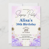 ラベンダー 誕生日 招待状 (正面)