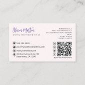 ラベンダー&赤面モダン誕生&ポストパルトゥムドゥラ 名刺 (裏面)