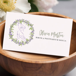 ラベンダー&赤面モダン誕生&ポストパルトゥムドゥラ 名刺