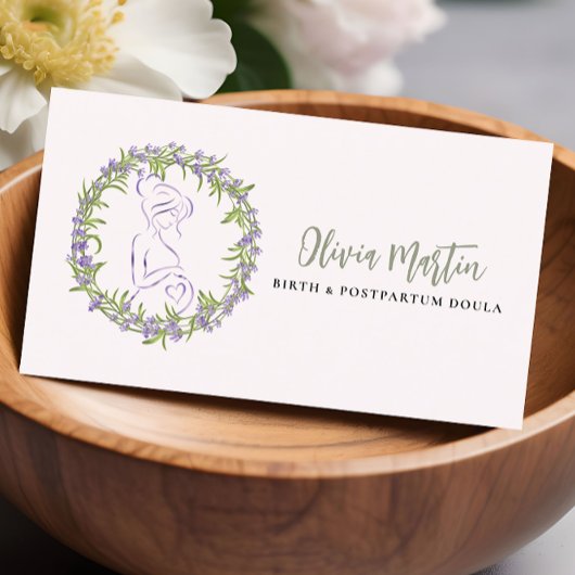 ラベンダー&赤面モダン誕生&ポストパルトゥムドゥラ 名刺