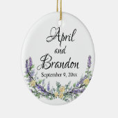 ラベンダー、黄色のバラとユーカリ セラミックオーナメント (右)