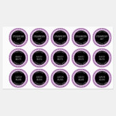 ラベンダー、黒と白の缶詰ラベルシール ラベル (シート)