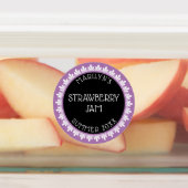 ラベンダー、黒と白の缶詰ラベルシール ラベル (貼付)