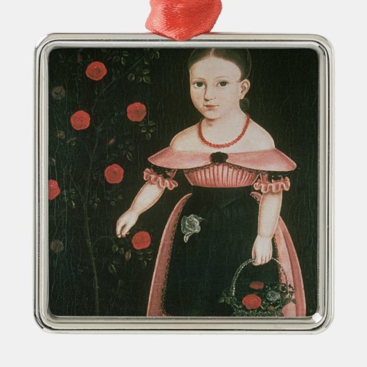 ラベンダー、c.1840の小さな女の子 メタルオーナメント (正面)