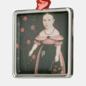 ラベンダー、c.1840の小さな女の子 メタルオーナメント (左)