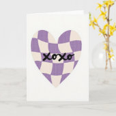 ラベンダー Xoxo グラフィック ハートカード カード (黄色い花)