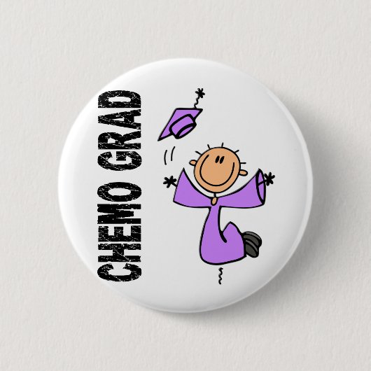 ラベンダーCHEMOの卒業生1 (Cancer大将) 缶バッジ (正面)