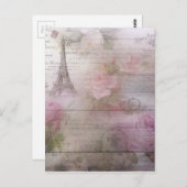 ラベンダーDecoupage ポストカード (正面/裏面)