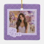ラベンダーMis Quince写真キンセアニェラKeepsake セラミックオーナメント (裏面)