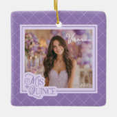 ラベンダーMis Quince写真キンセアニェラKeepsake セラミックオーナメント (正面)