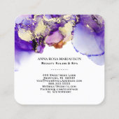 *~*ラベンダーQRコードおいしい金ゴールドはっきりしたAP29 スクエア名刺 (裏面)